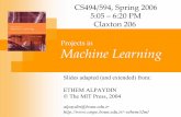 Projects in Machine Learning - UTKweb.eecs.utk.edu/~leparker/Courses/CS594-spring06/handouts/... · Projects in Machine Learning Slides adapted (and extended) ... Sensor fusion: ...