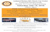 Ledyard Rotary 4th Classic Car Cruise Ledyard … · & Ledyard R otary Foundation To register, visit:  Rain-out date is July 21st.