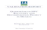 VALIDATION REPORT QUIMOBÁSICOS HFC RECOVERY AND … · validation report det norske veritas quimobÁsicos hfc recovery and decomposition project in mexico report no.2005-1191 revision