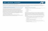 AP Music Theory Course Overview - AP Central · AP Music Theory Course Overview . The AP Music Theory course corresponds to one or two semesters ... of contemporary, jazz, vernacular