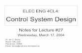 Control System Design - McMaster Universityibruce/courses/EE4CL4_lecture27.pdf · Control System Design ... system operating under computer control. ... We saw earlier that the transfer