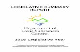 2016 Legislative Year · 2016 Legislative Year. ... This report summarizes bills considered by the California State Legislature during the first year of the 2015-2016 Legislative