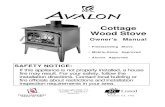 Cottage Wood Stove - avalonfirestyles.com · We welcome you as a new owner of an Avalon Cottage wood-burning stove. ... • Easier to clean than direct or horizontal hearth stove