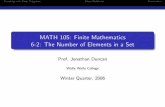 MATH 105: Finite Mathematics 6-2: The Number of …math.wallawalla.edu/.../math105/winter06/slides/finite_chapter_6-2.pdf · Counting with Venn Diagrams Story Problems Conclusion