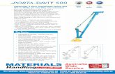 500 - Materials Handling · WLL to Lightwe 500kg, yet only 24kg eight, 2 piece, bagged fully assembled d davit system with 500 person 1 WLL 500Kg bagged 25Kg …