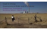 Coal in China: Environment Risks and It’s future 2013 Coal... · Coal in China: Environment Risks and It’s future ... Expected Coal Power Base Water ... • Overexploit ground