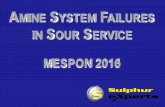 AMINE SYSTEM FAILURES IN SOUR SERVICE Two... · knowing how to apply this at a plant can be daunting (60+ potential root causes of failures) INTRODUCTION. SYSTEM F ... High reflux