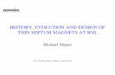 HISTORY, EVOLUTION AND DESIGN OF THIN SEPTUM MAGNETS …€¦ · HISTORY, EVOLUTION AND DESIGN OF ... Keys to Making Septum Braze Joints ... •Vacuum Braze Manuf. WESGO -Material