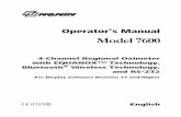Model 7600 Operator’s Manual - Nonin Medical · Operator’s Manual Model 7600 4-Channel Regional Oximeter with EQUANOX™ Technology, Bluetooth® Wireless Technology, and RS …