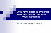 Integrated Directory Servicespeople.cas.uab.edu/~dls/presentations/UAB_NMI_TestbedExperiences… · 3 Internet2 Member Meeting 28 Sept – Oct 1, 2004 UAB Benefits from NMI Enhanced