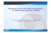 Workshop of the UIC Regional Assembly for Middle … · RAME, Isfahan, 29-30 May 2007 1 Workshop of the UIC Regional Assembly for Middle East Railways (RAME) "Towards an integrated