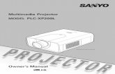Owner’s Manual - BLTP JINR Home Pagetheor.jinr.ru/guide/misc/plc-xp200l/sanyo-plc-xp200l-manual.pdf · Multimedia Projector MODEL PLC-XP200L Owner’s Manual Projection lens is