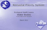 Ecological Health Layers Water Bodies - New Jersey · Remedial Priority System Ecological Health Layers Water Bodies “Surface Water Quality Standards” March 2012