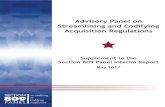 Interim Report Supplement - Section 809 Panel · Advisory Panel on Streamlining and Codifying Acquisition Regulations Supplement to the Section 809 Panel Interim Report May 2017