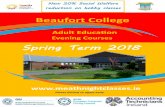 eaufort ollege - meathnightclasses.ie · Evening ourses Spring Term 2018 Places limited so apply early Adult Education  eaufort ollege New 20% Social Welfare reduction on ...
