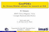 GeoPDEs An Octave/Matlab software for research … · GeoPDEs An Octave/Matlab software for research on IGA R. V azquez IMATI ‘Enrico Magenes’, Pavia Consiglio Nazionale della