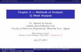 Chapter 3 Methods of Analysis: 2) Mesh Analysiswaleedeid.tripod.com/Lecture5_cir_analysis.pdf · Chapter 3 | Methods of Analysis: 2) Mesh Analysis ... Faculty of Electronic Engineering,