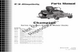 Champion - Fiaba srl · Not for Reproduction Parts Manual Champion Series Zero-Turn Riders & Mower Decks Mfg. No. Description Products 2690449 Champion 2044, 20HP Kohler Zero-Turn