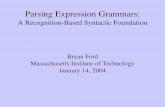 A RecognitionBased Syntactic Foundationvganesh/TEACHING/S2014/ECE351/lectures... · Designing a Language Syntax 1.Formalize syntax via contextfree grammar 2.Write a YACC parser specification
