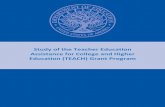 Study of the Teacher Education Assistance for College … · Study of the Teacher Education Assistance for College and Higher Education ... Field and Job Placement Services ... 103Field