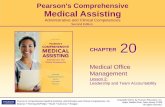 Administrative and Clinical Competencies · CHAPTER CHAPTER 20 Medical Office Management Lesson 2: ... Pearson's Comprehensive Medical Assisting: Administrative and Clinical Competencies,