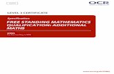Specification FREE STANDING MATHEMATICS ... - … · Regulated. . LEVEL 3 CERTIFICATE. 6993. For first teaching in 2018. FREE STANDING MATHEMATICS QUALIFICATION: ADDITIONAL MATHS.
