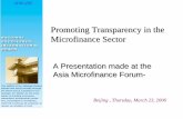 Promoting Transparency in the Microfinance Sector …jcrvis.com.pk/Images/MFIsRatings-Beijing.pdf · Promoting Transparency in the Microfinance Sector Beijing , ... Pakistan for implementation