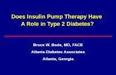 Does Insulin Pump Therapy Have A Role in Type 2 … · Does Insulin Pump Therapy Have A Role in Type 2 Diabetes? Bruce W. Bode, MD, FACE Atlanta Diabetes Associates Atlanta, Georgia.