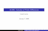18.095: Calculus of Finite Differencespi.math.cornell.edu/~levine/18.095/finite-differences.pdf · 3 = fs 2 = f3s 0::: s n = fs n 1 = f ns 0: Lionel Levine 18.095: Calculus of Finite