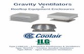 Gravity Ventilators - American Coolair Corp · Gravity Ventilators . EXHAUST — RELIEF ... CURB CAP SIZE = A or B plus 8” 2 ... When used as a penthouse to enclose or hide