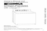 Owner's Manual and Installation Instructions Electronic ... · Owner's Manual and Installation Instructions Electronic Three-Speed AUTOMATIC WASHERS ... Kenmore washer in the safest