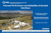 Thermal Performance and Reliability of Bonded … · Thermal Performance and Reliability of Bonded Interfaces APE028 This presentation does not contain any proprietary, confidential,