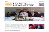 DG 1210 NEWSLETTER JANUARY 2015 - Rotary …€¦ · Alan was the secretary of RC of Walsall and I am sure you will ... Contact Peter Nixon for info petergnixon45@gmail.com ... DG