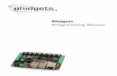 Phidgets Programming Manual - robotshop.com · Linux Linux version 2.4 is supported, but 2.6.7 or newer is recommended. The Linux libraries are distributed as source. The source for