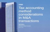 Tax accounting method considerations in M&A … · Carol specializes in tax accounting for revenue and expenses, ... involving complex acquisitive reorganizations, ... liquidations,