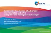 Sustainable Production of Advanced Intermediates … · 2017-07-07 · Sustainable Production of Advanced Intermediates and API’s Using Bio- and Homogeneous Catalysis . ... manufacturing
