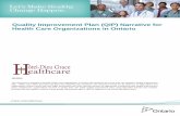 Quality Improvement Plan (QIP) Narrative for Health … Us/HOTEL... · Quality Improvement Plan (QIP) Narrative for Health Care Organizations in Ontario ... subsequently report to