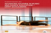 AdvAnCed STudieS in MuSiC And dAnCe eduCATion – orff SChulwerk · over the world who have already had training or ... Advanced Studies in Music and Dance Education – Orff Schulwerk