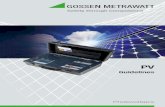 Guidelines - GOSSEN METRAWATT .Guidelines Photovoltaics. PHotovoltaICs ... stc – s tandard tEst