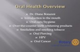 Dr. Diane Bonanni Introduction to the mouth Oral care ...clubrunner.blob.core.windows.net/.../oral-health...Health-Project.pdf · addictive quality of nicotine, which is found in