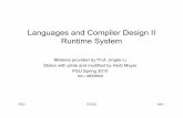 Languages and Compiler Design II Runtime Systemweb.cecs.pdx.edu/~herb/cs322s10/cs322_11_Runtime_System.pdf · Languages and Compiler Design II Runtime System ... location for the