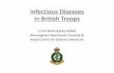 Infectious Diseases in British Troops - NHS Wales Diseases in... · Infectious Diseases in British Troops ... US military survey of DNBI in >15 000 returning troops : ... Hence we