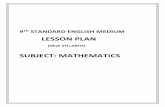 LESSON PLAN STANDARD ENGLISH MEDIUM LESSON PLAN (NEW SYLLABUS) SUBJECT: MATHEMATICS Chapter No.: 02 Unit name: Polynomials Teacher’s name: ...