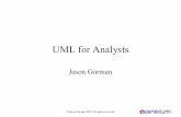 UML for Analysts - codemanship · UML for Analysts Jason Gorman ... Statechart Diagrams Model the lifecycle of objects and event-driven ... Bank System ' Jason Gorman 2005.