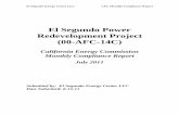El Segundo Power Redevelopment Project (00-AFC … · El Segundo Power Redevelopment Project (00-AFC-14C) ... Monthly Construction Compliance Report for July 2011 is ... El Segundo