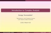 Introduction to Complex Analysis - voutsadakis.com · Introduction to Complex Analysis GeorgeVoutsadakis1 ... Schwarz-Christoﬀel Transformations George Voutsadakis (LSSU) Complex