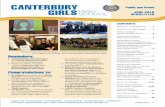 CANTERBUR Y GIRLS SCHOOL NEwslEttER for Uploading/2015... · CANTERBUR Y GIRLS HIGH SCHOOL CONTENTS ... l Staff who attended the recent Year 9 Camp and gave up private time ... l