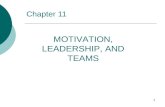 TEAMWORK, MOTIVATION, AND LEADERSHIPinanc/seminar/lecturenotes_ppt/… · PPT file · Web viewChapter 11 MOTIVATION, LEADERSHIP, AND TEAMS * * “The price of greatness is responsibility.”