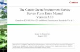 The Canon Green Procurement Survey Survey Form .The Canon Green Procurement Survey Survey Form Entry