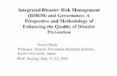 Integrated Disaster Risk Management (IDRiM) and … · disasters and advancing progress in our ... Integration is needed in ... Self-isolation and Mindset by specialization)